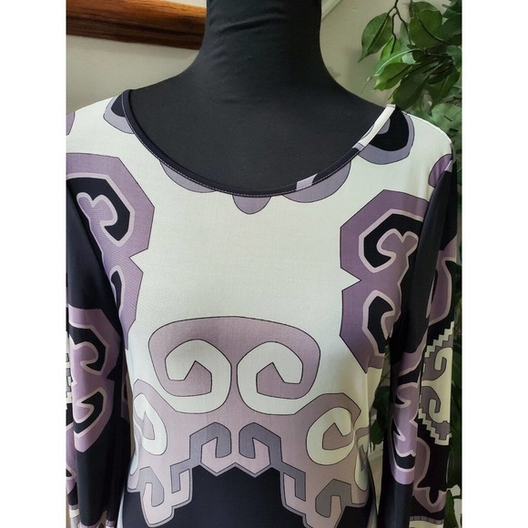 White Mark Women Multicolor Polyester Round Neck Long Sleeve Knee Length Dress M - Picture 5 of 12